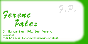 ferenc pales business card